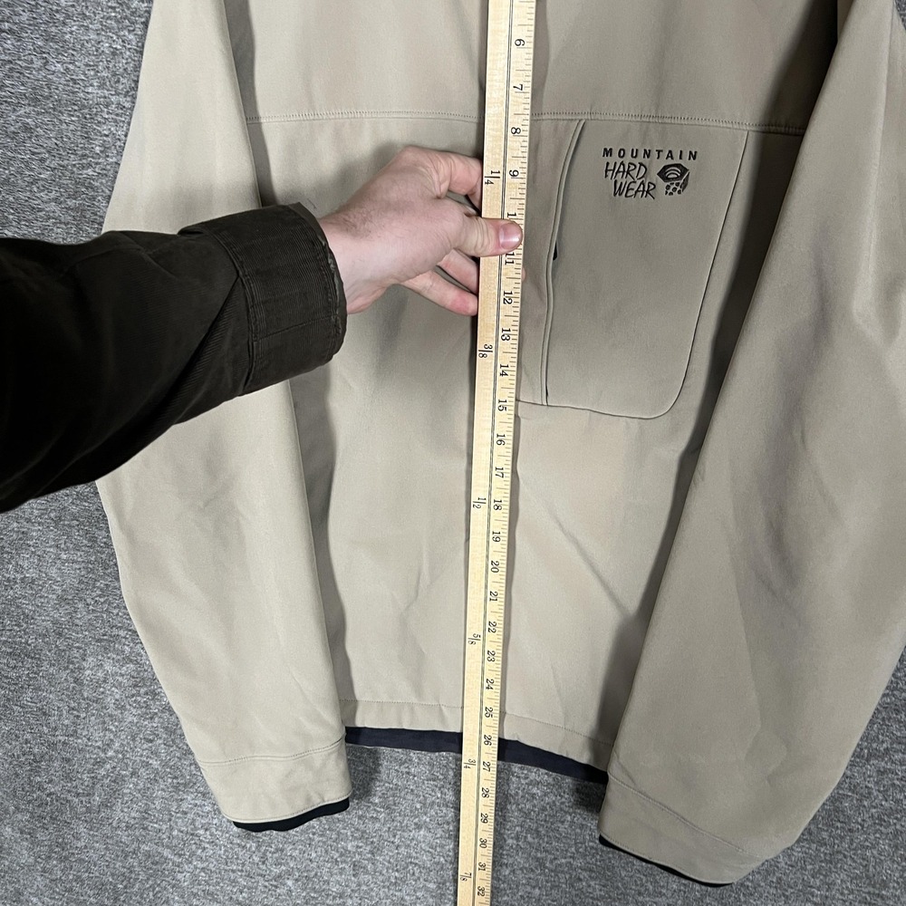 Mountain Hardwear Jacket Mens Medium Beige Softshell Lined Water Resistant - Picture 6 of 10